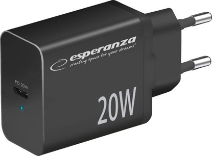 Picture of adowarka Esperanza EZC104K Esperanza adowarka sieciowa 20w usb-c pd czarna