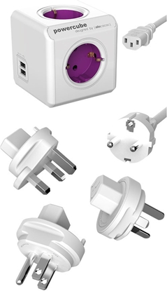 Attēls no Allocacoc REWIRABLE USB+ 3XPLUGS 1M purple
