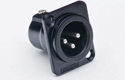 Attēls no Amphenol XLR-3 AC CHASSIS MALE BK
