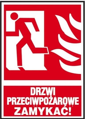 Picture of ANRO Tabliczka ostrzegawcza Drzwi przeciwpoarowe zamyka 150x205 (29P/F1/FS)
