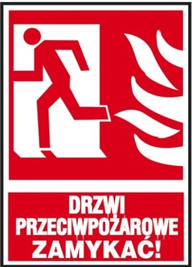 Изображение ANRO Tabliczka ostrzegawcza Drzwi przeciwpoarowe zamyka 150x205 (29P/F1/FS)