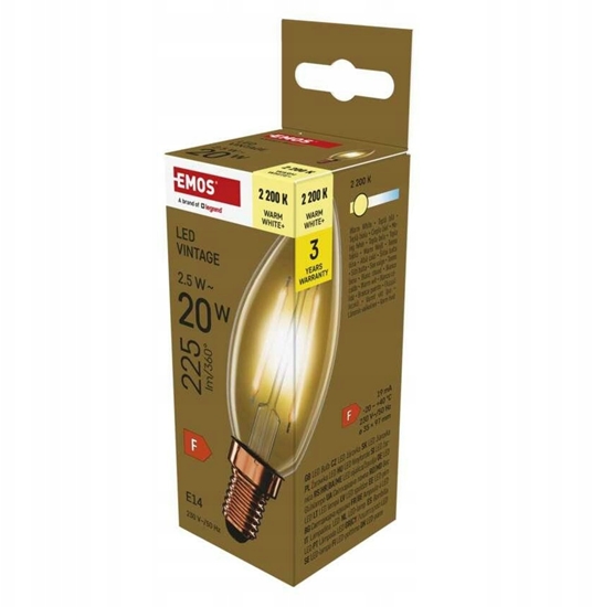 Picture of arówka LED Vintage wieczka E14 2,5W (20W) 225lm 2200K ciepa biel Z53012