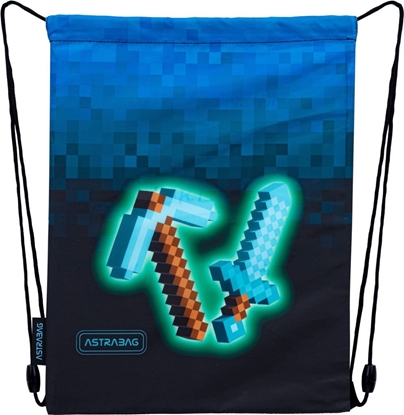 Picture of Astra Worek plecak Minecraft na buty obuwie kapcie Blue Pixel 33x40cm ASTRABAG