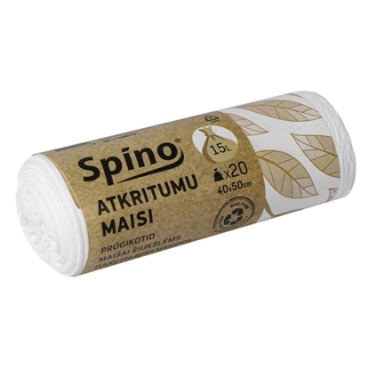 Picture of Atkritumu maisi 15L, 40x50 cm, balti, 10mikr, HDPE, MULTIPACK, 20gab/rul, 100rul/kastē
