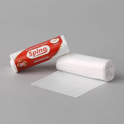 Picture of Atkritumu maisi, 15L 45x50cm, balta, HDPE, rullī 20gab.