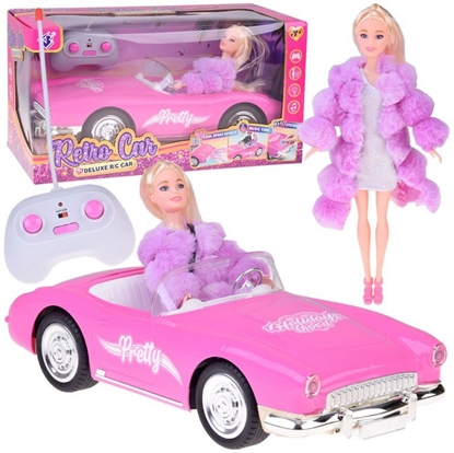 Изображение Autko Retro Cadillac na pilota + Elegancka Lalka w Futrze RC0745 EDUKAMP
