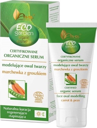 Изображение Ava Eco Garden - Organiczne serum modelujce owal twarzy - marchewka z groszkiem 45+, 30 ml
