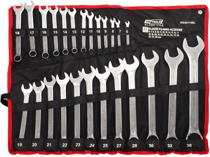 Picture of AWTools AWTOOLS KLUCZ PASKO-OCZKOWY KPL.25szt. /6mm-36mm /BLACK LINE