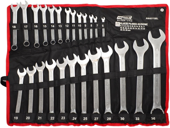Picture of AWTools AWTOOLS KLUCZ PASKO-OCZKOWY KPL.25szt. /6mm-36mm /BLACK LINE