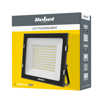 Attēls no Ārtelpu mitrumizturīgs LED prožektors 100W, 4000K, 120°, IP65
