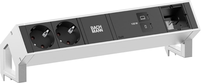 Picture of Bachmann DESK2 2xCEE7/3 1xUSB C/C 100W, 1xCM 1.0m INOX