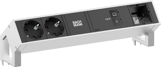 Picture of Bachmann DESK2 2xCEE7/3 1xUSB C/C 100W, 1xCM 1.0m INOX