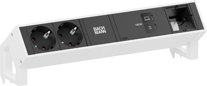 Attēls no Bachmann DESK2 2xCEE7/3 1xUSB C/C 100W, 1xCM 1.0m RAL9010
