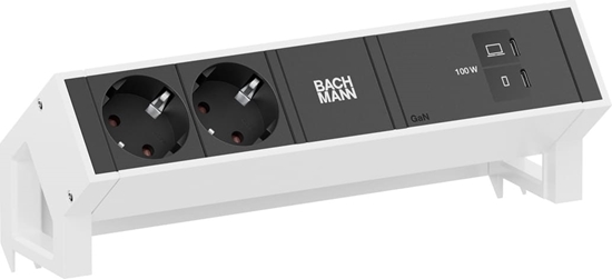 Изображение Bachmann DESK2 2xCEE7/3 1xUSB C/C 100W, L=0.2m RAL9010