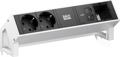 Attēls no Bachmann DESK2 2xCEE7/3 1xUSB C/C 45W, 1xCM L=0.2m INOX