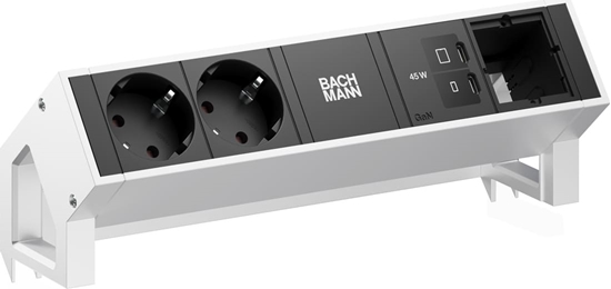 Picture of Bachmann DESK2 2xCEE7/3 1xUSB C/C 45W, 1xCM L=0.2m INOX