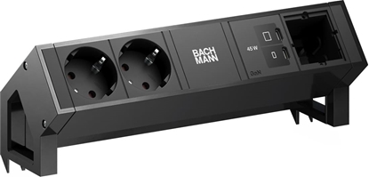 Attēls no Bachmann DESK2 2xCEE7/3 1xUSB C/C 45W, 1xCM L=0.2m RAL9005