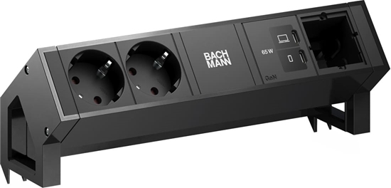 Picture of Bachmann DESK2 2xCEE7/3 1xUSB C/C 65W, 1xCM L=0.2m RAL9005