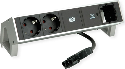 Attēls no Bachmann DESK2 2xprotective contact USB C, USB Charger 30W 1xABD 0.2m GST18 INOX