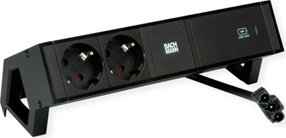 Attēls no Bachmann DESK2 2xprotective contact USB C, USB Charger 60W 0.2m GST18 black
