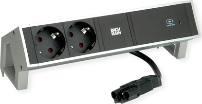 Attēls no Bachmann DESK2 2xprotective contact USB C, USB Charger 60W 0.2m GST18 INOX