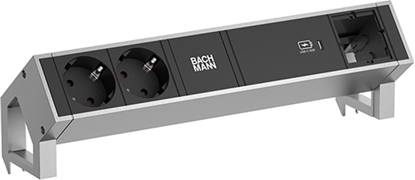 Attēls no Bachmann DESK2 2xprotective contact USB C, USB Charger 60W 1xABD 0.2m GST18 INOX