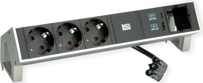 Picture of Bachmann DESK2 3xCEE7/3 1x CM USB Charger A/C 22W, 0,2m GST18 INOX