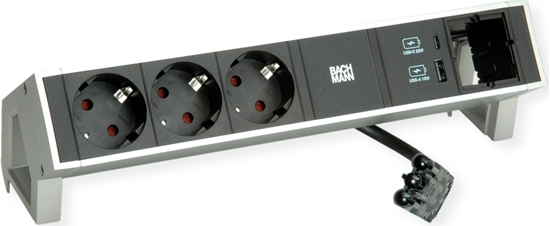 Picture of Bachmann DESK2 3xCEE7/3 1x CM USB Charger A/C 22W, 0,2m GST18 INOX