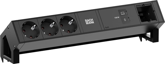 Picture of Bachmann DESK2 3xCEE7/3 1xUSB C/C 100W, 1xCM L=0.2m RAL9005