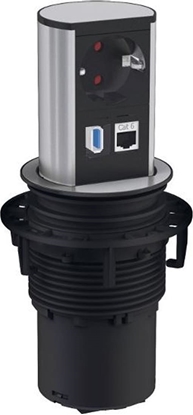 Picture of Bachmann ELEVATOR 1x earthing contact, 1x CAT6, 1x USB 3.0, Stainless steel