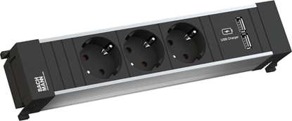 Picture of Bachmann POWER FRAME Medium 3x earthing contact 1xUSB Charger