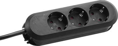 Picture of Bachmann SMART socket strip 3x earthing contact, black, 1.5 m