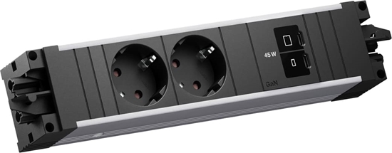 Изображение Bachmann STEP ALU 2xCEE7/3, 1x USB C/C 45W