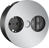 Изображение Bachmann TWIST 1x earthing contact, USB charger, GST18 plug, chrome, 0.2 m
