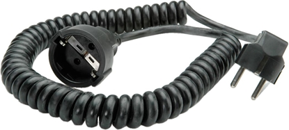 Attēls no Bachmann Wendelleitung 0,5m-2m schwarz, H05VV-F 3G1,5mm² CEE7/7