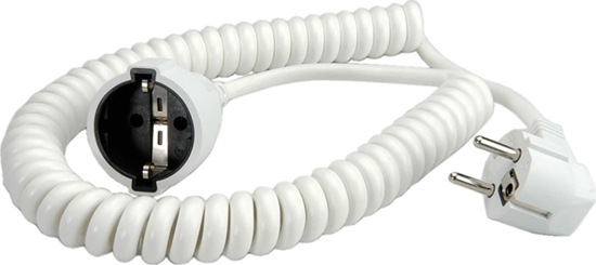 Изображение Bachmann Wendelleitung 1-4m weiss, H05VV-F 3G1,5mm² CEE7/7