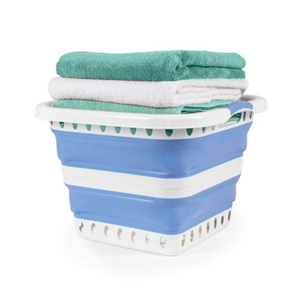 Изображение Beldray LA00000152EU7  40L Collapsible Laundry Basket, White/Blue