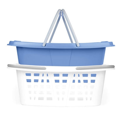 Picture of Beldray LA030450CRNFPEU7  Set Of Two Laundry Baskets 2 x 26L, White/Blue
