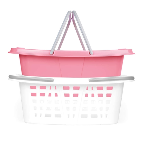Picture of Beldray LA030450PNKFPEU7  Set Of Two Laundry Baskets 2 x 26L, White/Pink