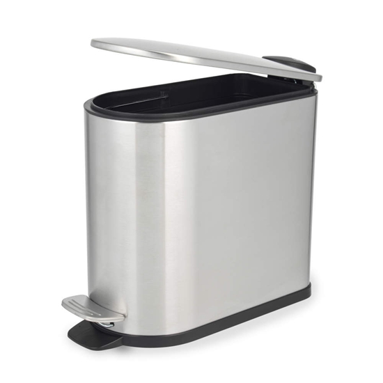 Picture of Beldray LA036683SSPEU7 Slimline D-Shaped Pedal Bin  5-Litre, Silver