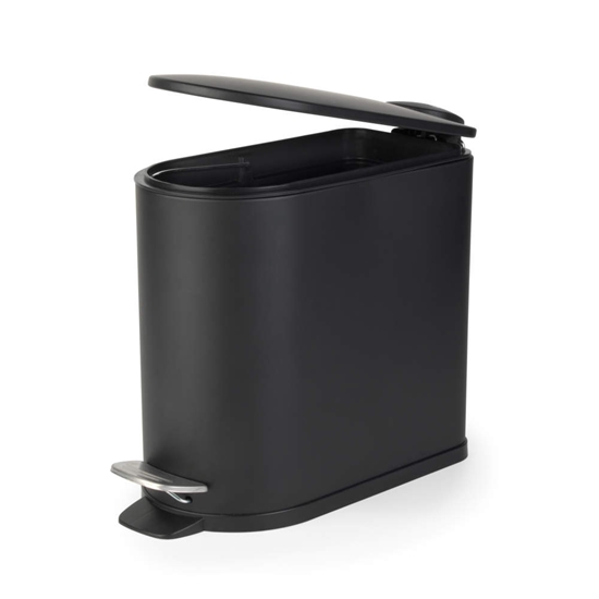 Picture of Beldray LA036690BLKPEU7  Slimline D-Shaped Pedal Bin  5-Litre, Black