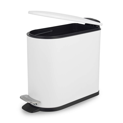 Picture of Beldray LA036690WHTPEU7  Slimline D-Shaped Pedal Bin  5-Litre, White