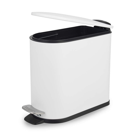 Picture of Beldray LA036690WHTPEU7  Slimline D-Shaped Pedal Bin  5-Litre, White