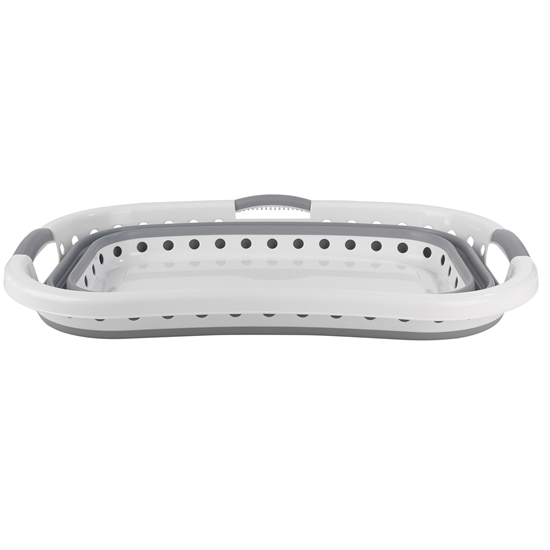 Picture of Beldray LA072979PGRYFEU7 Collapsible Hip Hugger Laundry Basket 37L, White/Grey