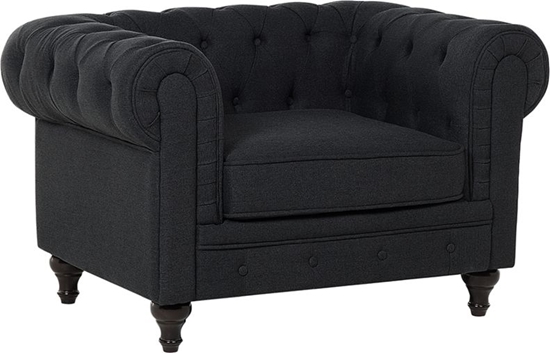 Изображение Beliani Fotel grafitowy CHESTERFIELD