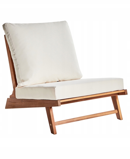 Picture of Beliani Krzeso ogrodowe with cushion MICCIANO Acacia wood Broken white