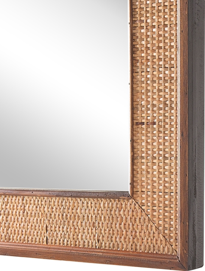 Изображение Beliani Lustro cienne 54 x 74 cm jasne drewno IGUALA