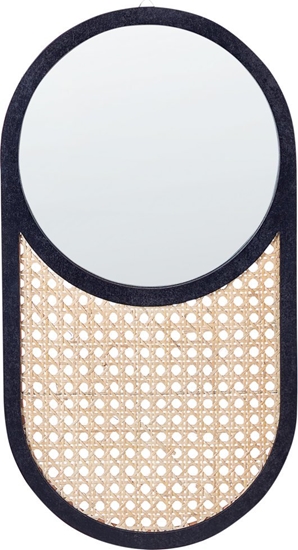 Изображение Beliani Lustro cienne rattanowe 30 x 56 cm jasne BALEAL