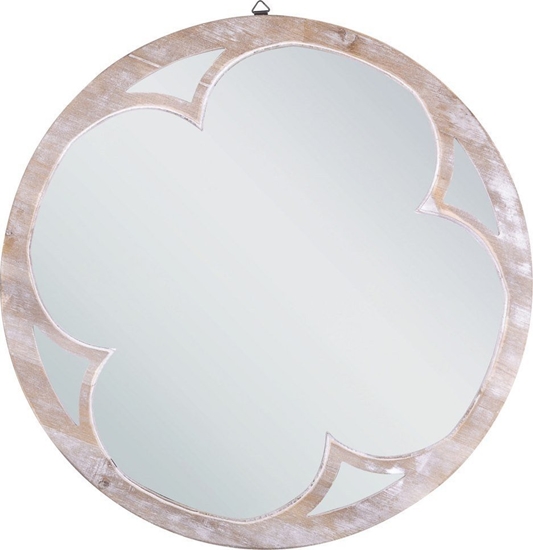 Изображение Beliani Okrge lustro cienne ø 60 cm jasne drewno MONCLOVA