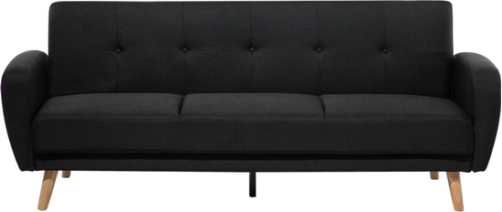 Изображение Beliani Sofa rozkadana 3-osobowa czarna FLORLI
